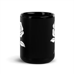 Cultivo una rosa blanca | Taza negra brillante