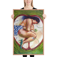 Eva tomando el sol | Póster con marco