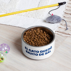 El gato quedó bajito de sal | Plato para mascota