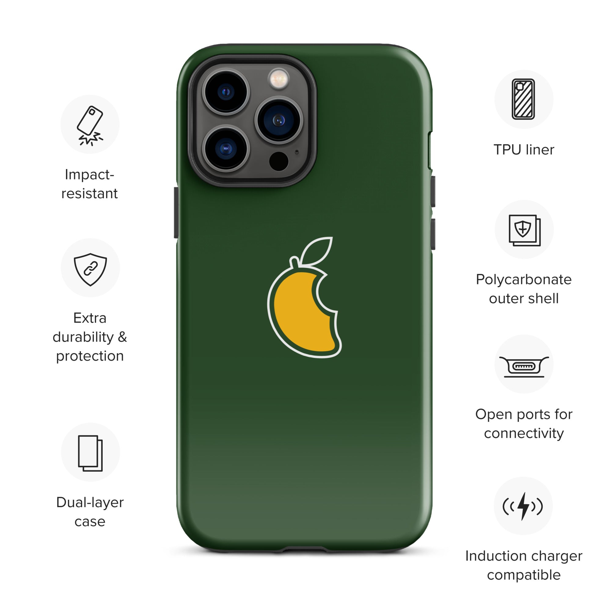 Mango | Fondo Verde | Funda dura para iPhone