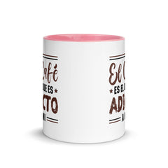 El café es adicto a mi | Taza color interior