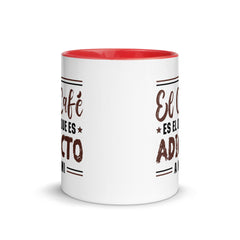 El café es adicto a mi | Taza color interior