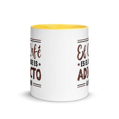 El café es adicto a mi | Taza color interior