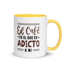 El café es adicto a mi | Taza color interior