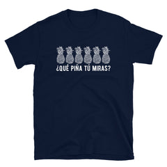 Qué piña tú miras | Camiseta oscura de manga corta unisex - Gozanding | Online Store