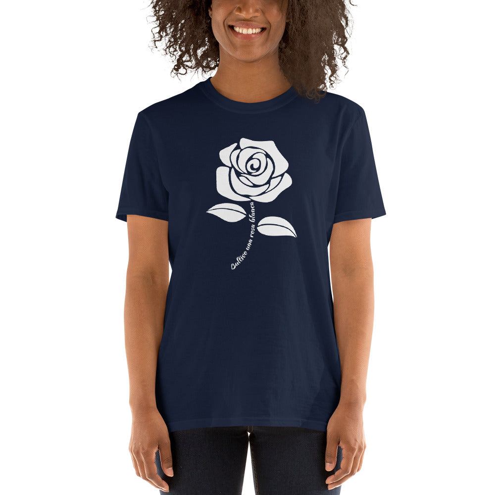 Cultivo una rosa blanca | Camiseta de manga corta unisex - Gozanding | Online Store