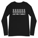 Qué piña tú miras | Camiseta oscura manga larga unisex - Gozanding | Online Store
