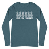 Qué piña tú miras | Camiseta oscura manga larga unisex - Gozanding | Online Store