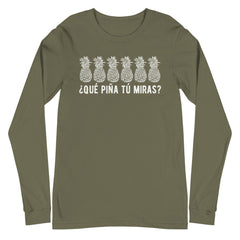Qué piña tú miras | Camiseta oscura manga larga unisex - Gozanding | Online Store