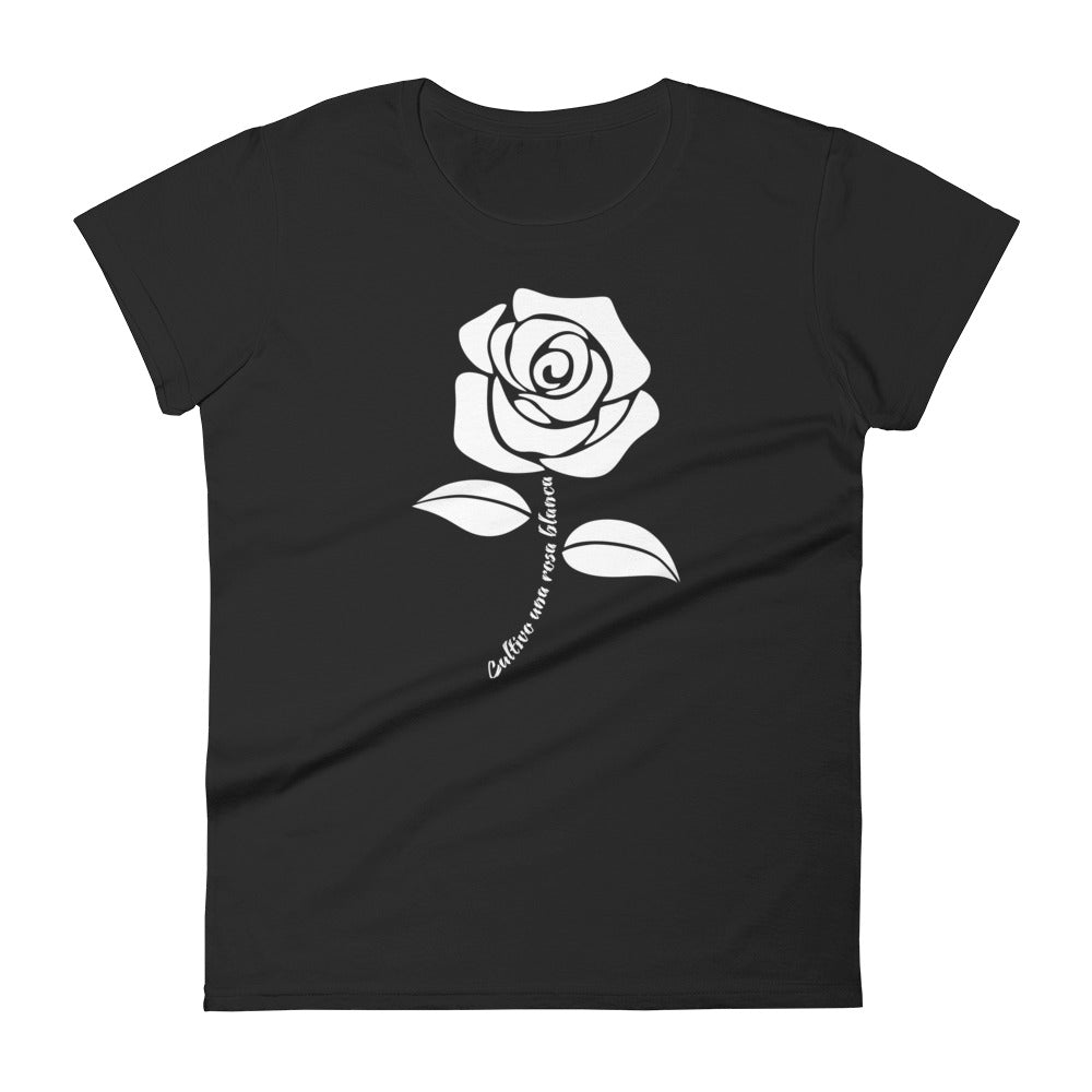 Cultivo una rosa blanca | Camiseta de manga corta para mujer - Gozanding | Online Store