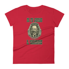No me pongan en lo oscuro | Camiseta de manga corta para mujer - Gozanding | Online Store