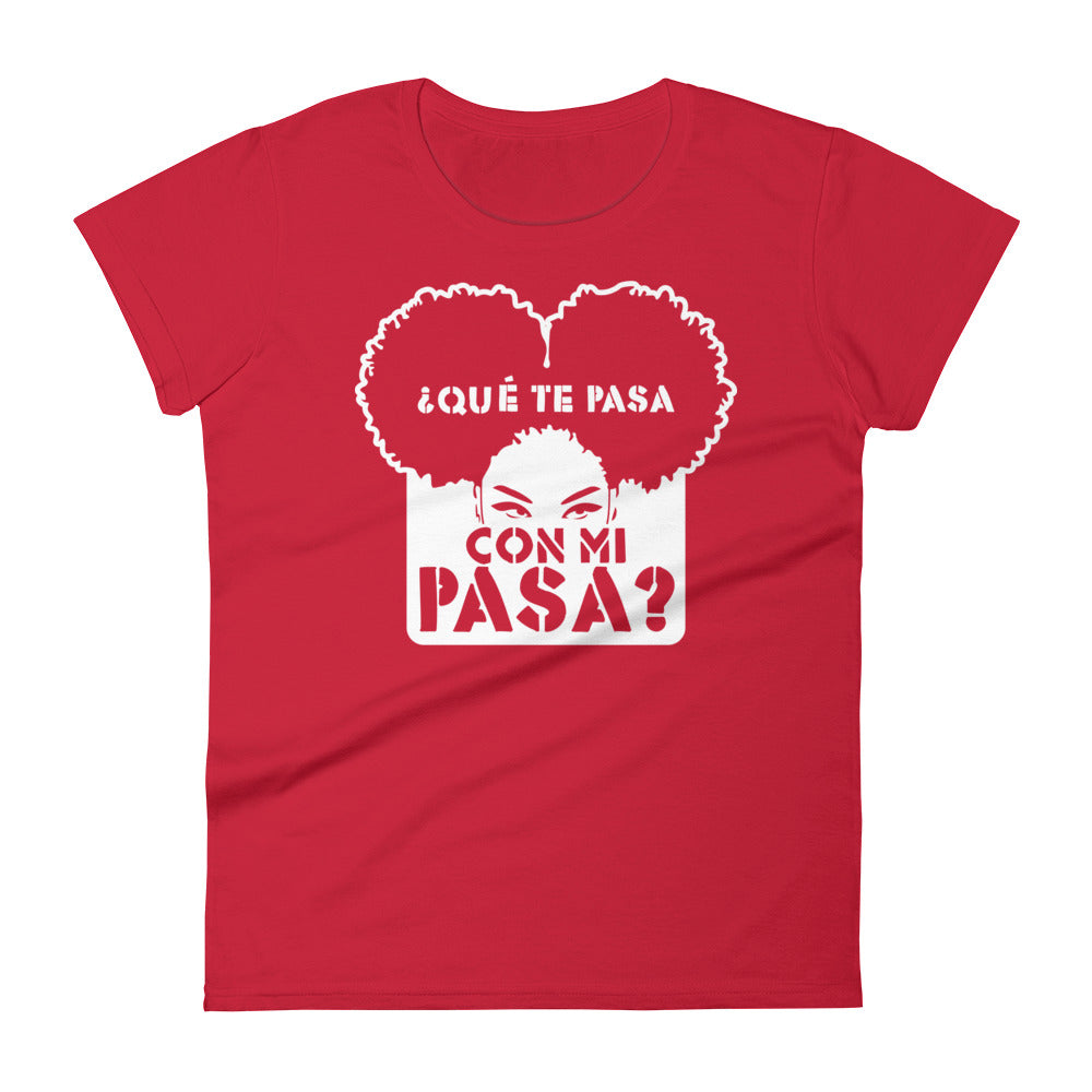 ¿Qué te pasa con mi pasa? | Camiseta oscura de manga corta para mujer - Gozanding | Online Store