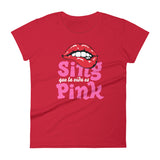 Sing que la vida es Pink | Camiseta oscura de manga corta para mujer - Gozanding | Online Store