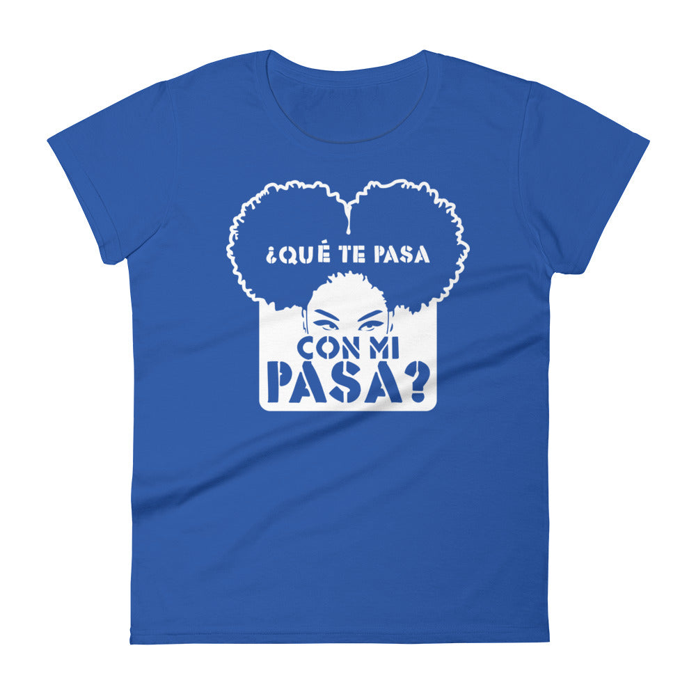 ¿Qué te pasa con mi pasa? | Camiseta oscura de manga corta para mujer - Gozanding | Online Store