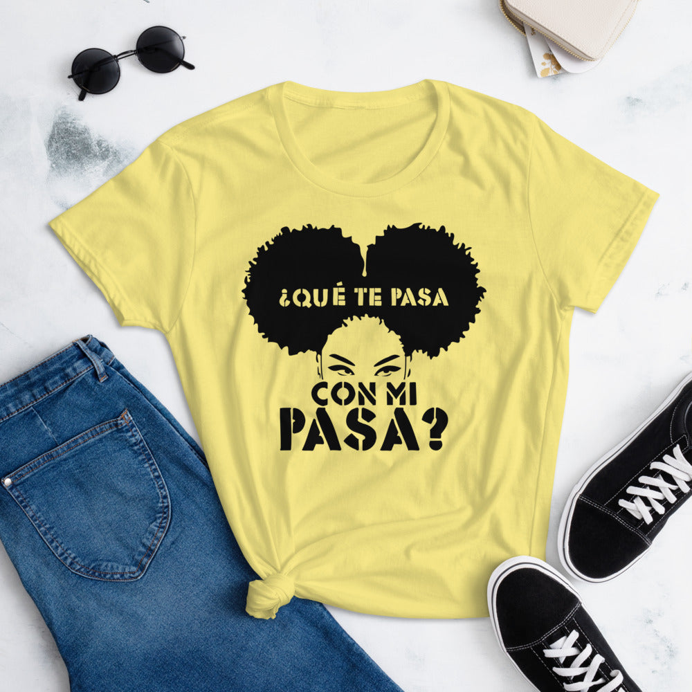 ¿Qué te pasa con mi pasa? | Camiseta clara de manga corta para mujer - Gozanding | Online Store