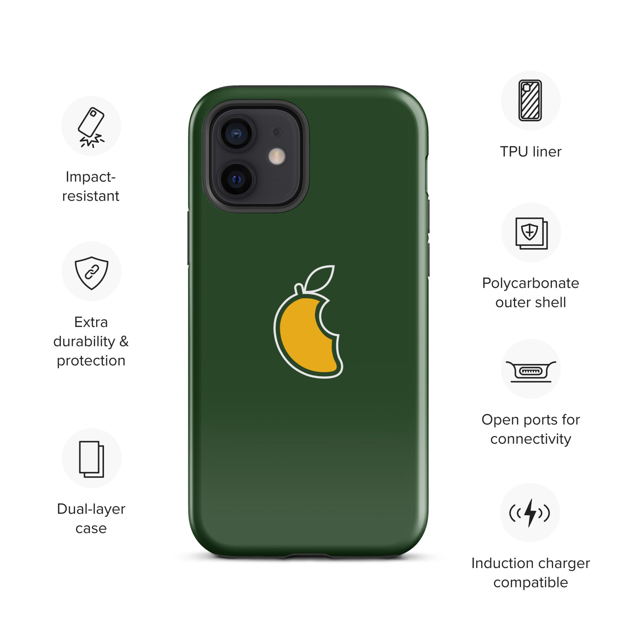 Mango | Fondo Verde | Funda dura para iPhone