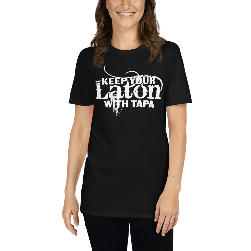Keep your latón with tapa | Camiseta oscura de manga corta unisex