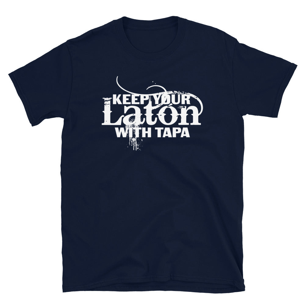 Keep your latón with tapa | Camiseta oscura de manga corta unisex