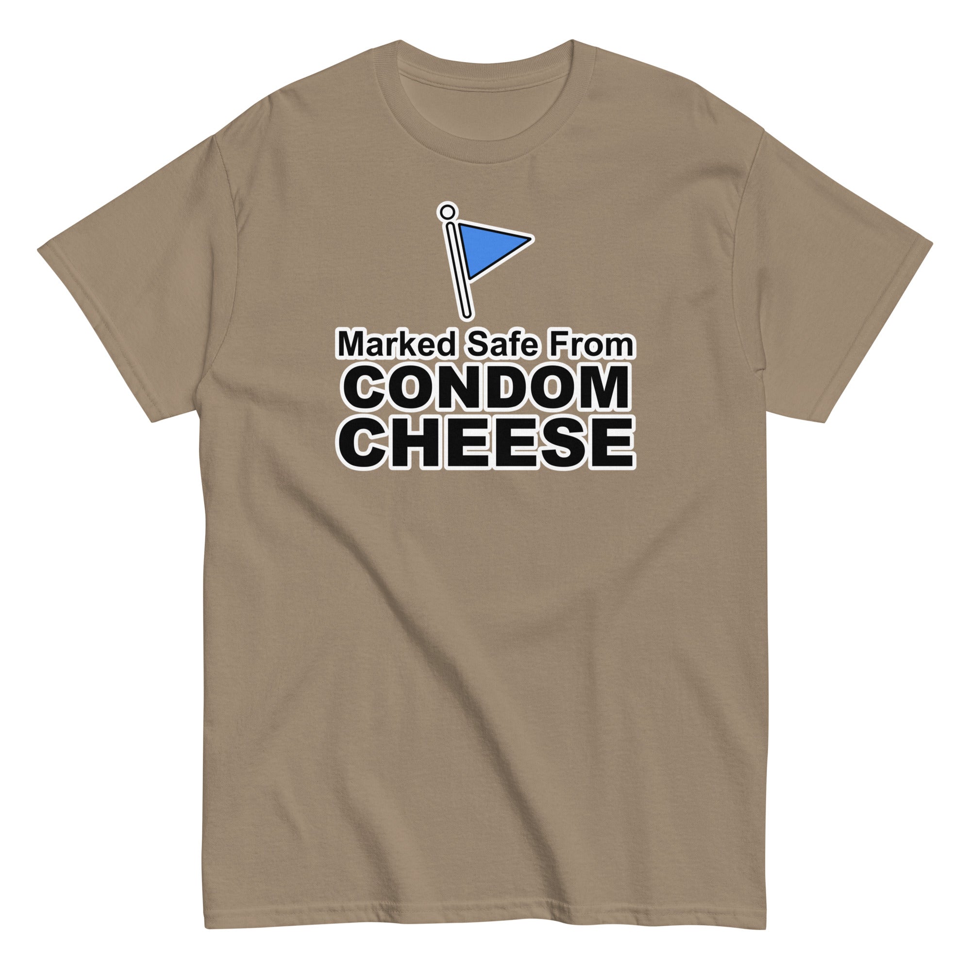 Marked Safe From Condom Cheese | Camiseta clásica unisex