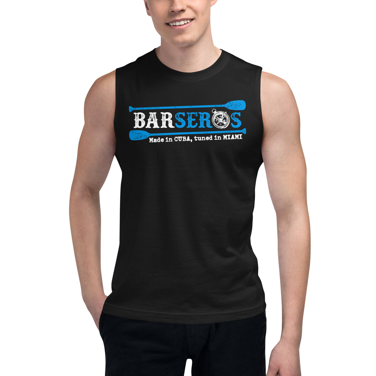 Barseros (Impresión frontal) | Camiseta oscura sin mangas unisex