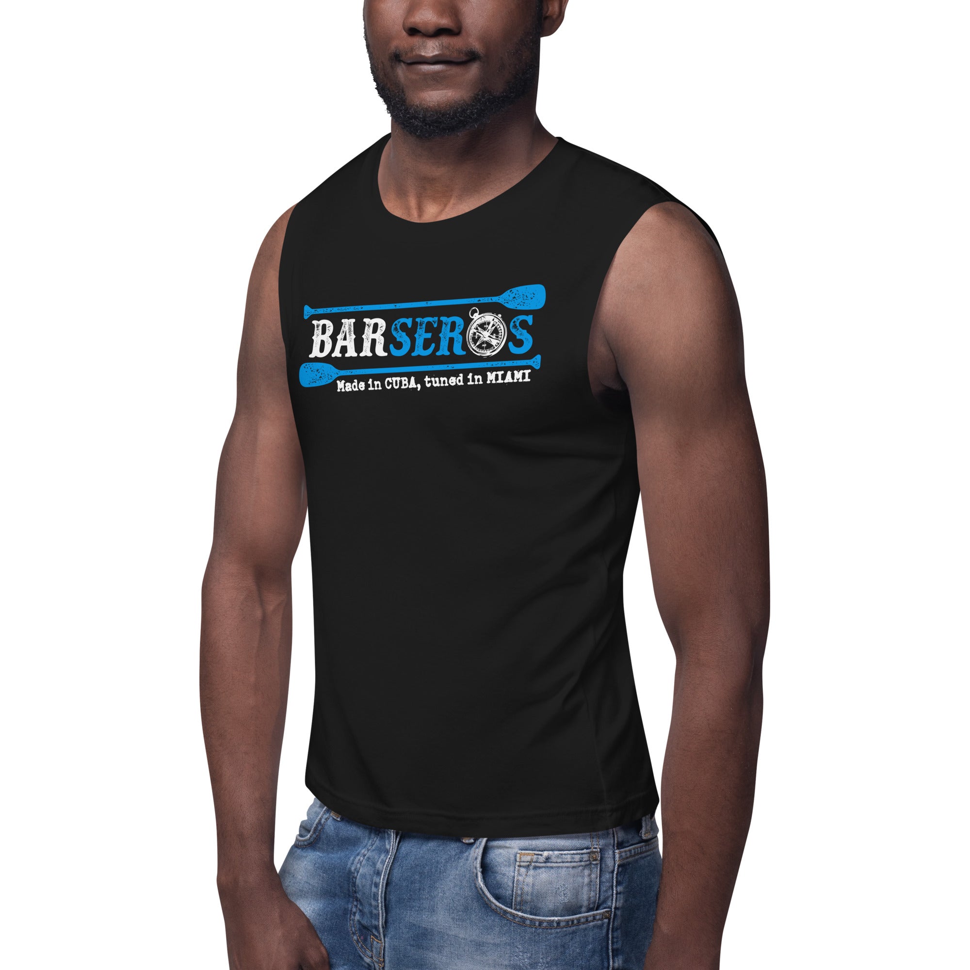 Barseros (Impresión frontal) | Camiseta oscura sin mangas unisex