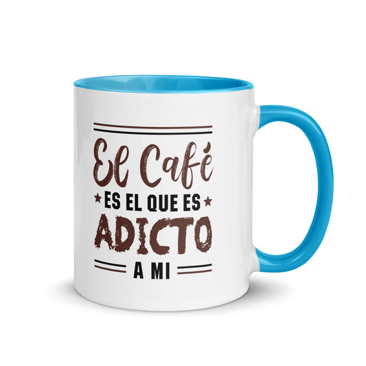 El café es adicto a mi | Taza color interior