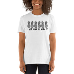 Qué piña tú miras | Camiseta clara de manga corta unisex - Gozanding | Online Store