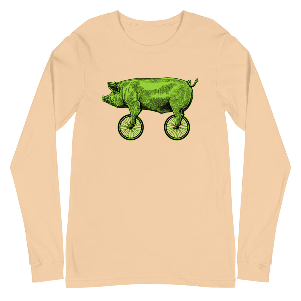 Puerco sobre ruedas | Camiseta manga larga unisex - Gozanding | Online Store