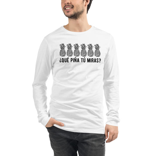 Qué piña tú miras | Camiseta clara manga larga unisex - Gozanding | Online Store