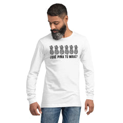 Qué piña tú miras | Camiseta clara manga larga unisex - Gozanding | Online Store