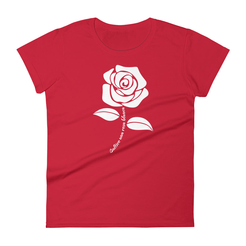Cultivo una rosa blanca | Camiseta de manga corta para mujer - Gozanding | Online Store